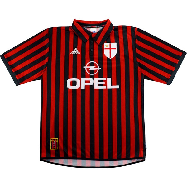 Maillot Football AC Milan Domicile Retro 1999 2000 Rouge